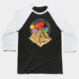 Egyptian Pyramids Space Sacred Geometry Baseball T-Shirt